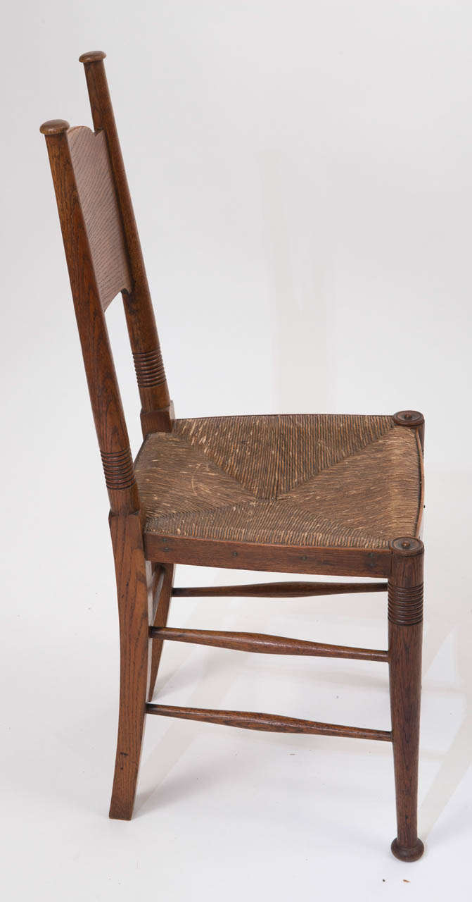 Set of Four Arts and Crafts Elm Chairs by William Birch 5