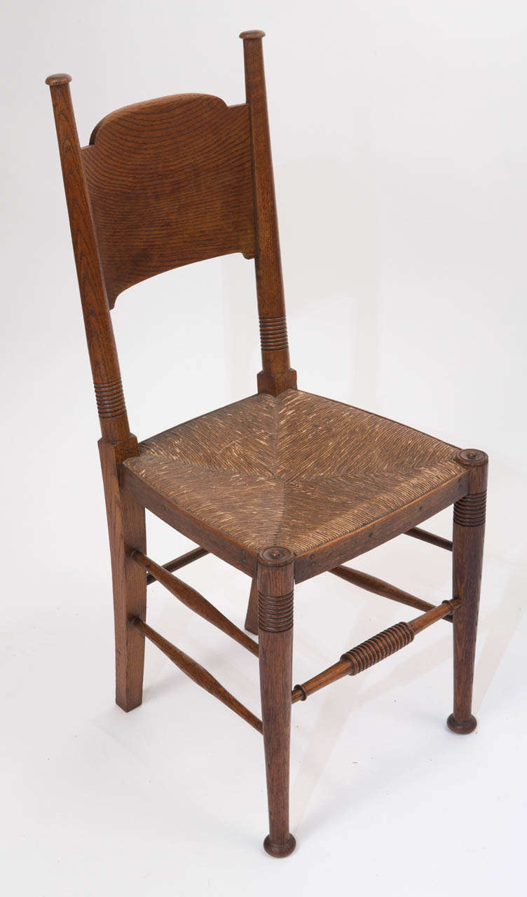 Set of Four Arts and Crafts Elm Chairs by William Birch In Excellent Condition In Macclesfield, Cheshire