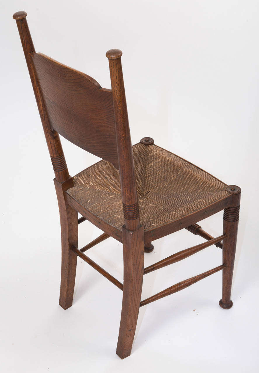 Set of Four Arts and Crafts Elm Chairs by William Birch 4