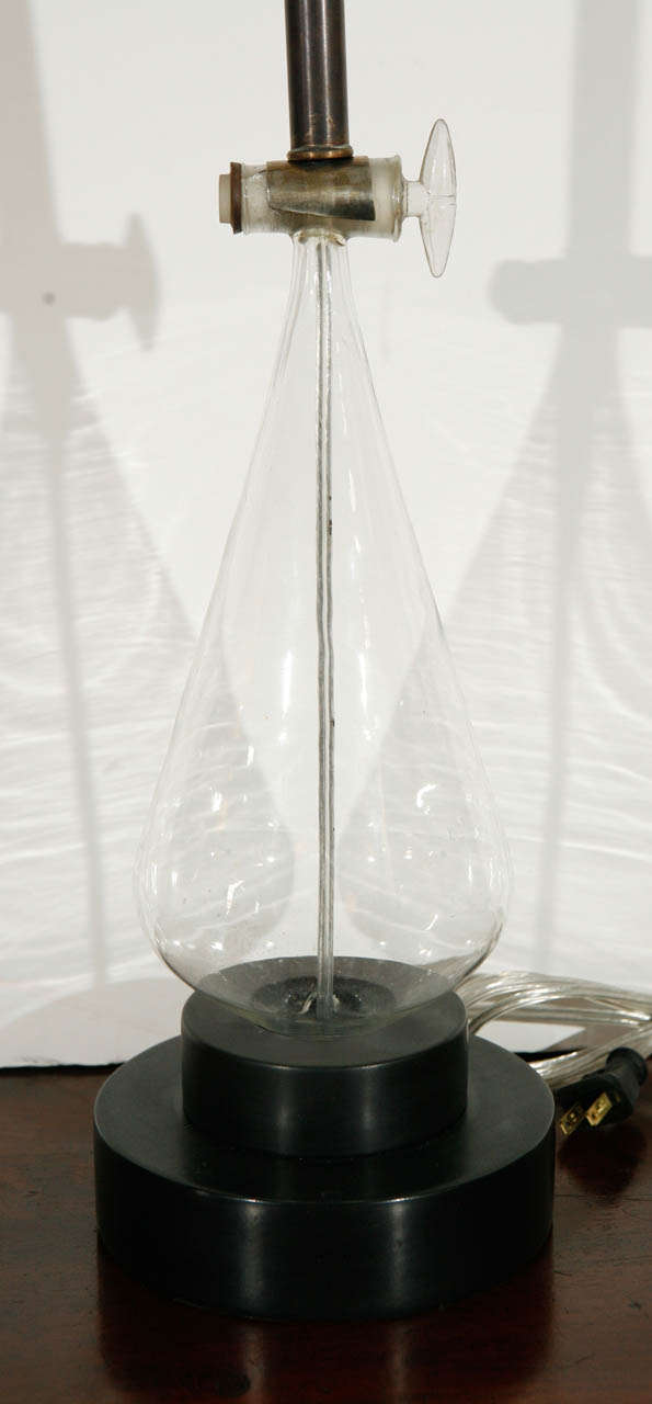 20th Century Blown Glass Siphon as Lamp with a Custom Shade, circa 1900