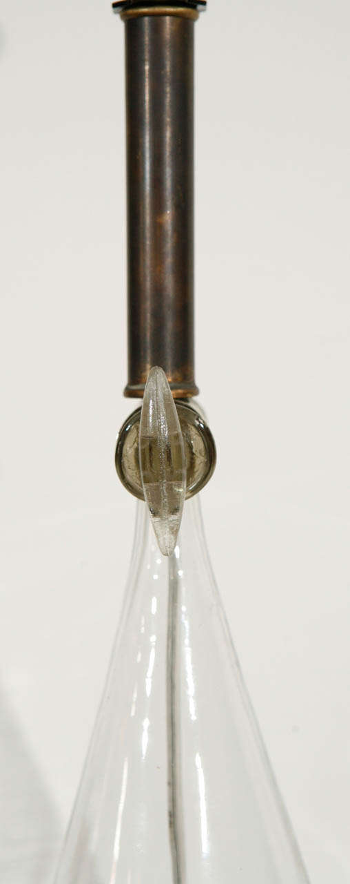 Blown Glass Siphon as Lamp with a Custom Shade, circa 1900 3