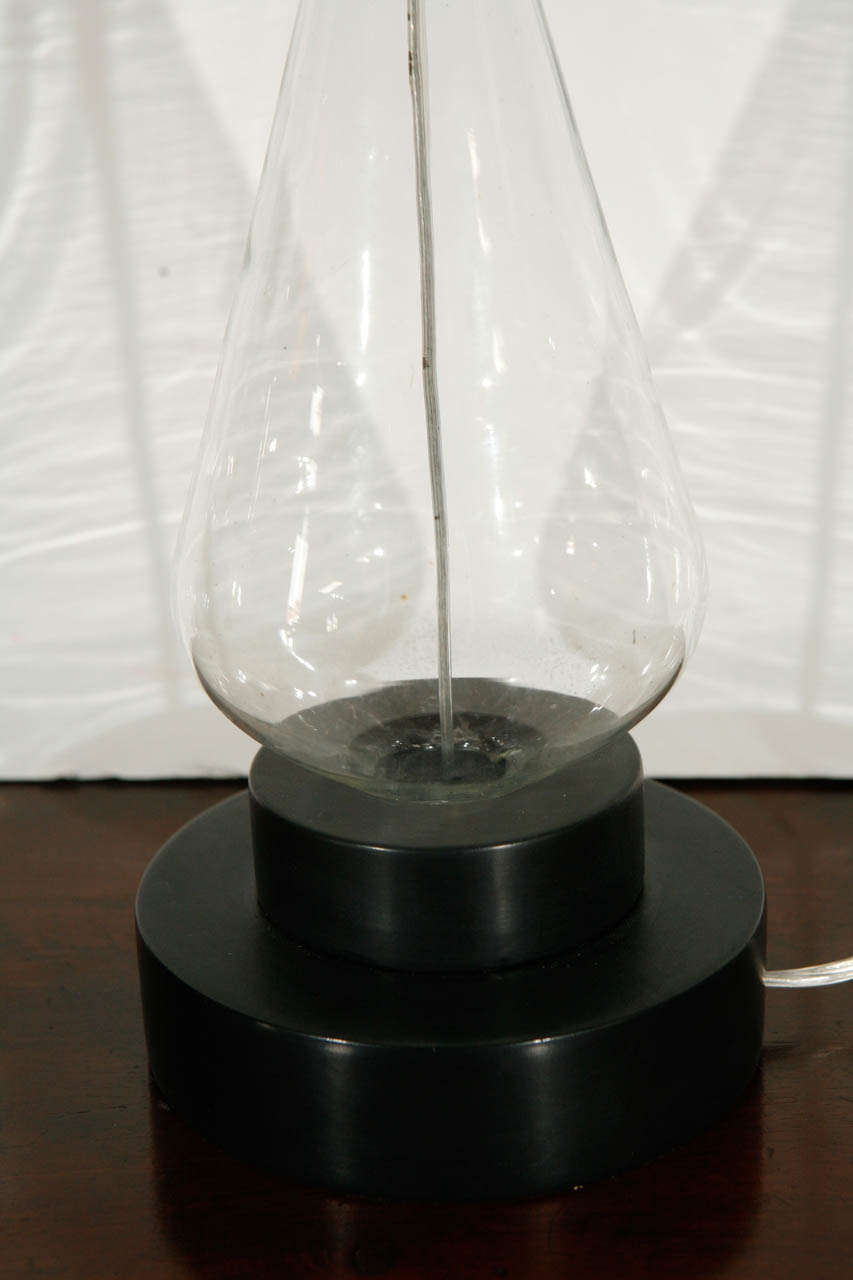 Blown Glass Siphon as Lamp with a Custom Shade, circa 1900 4