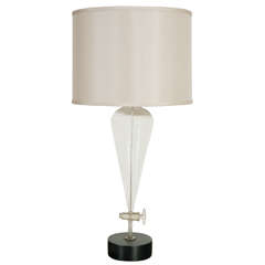 Blown Glass Siphon as Lamp with Custom Shade circa 1900