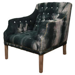 Indian Upholstered Dhurrie Arm Chair