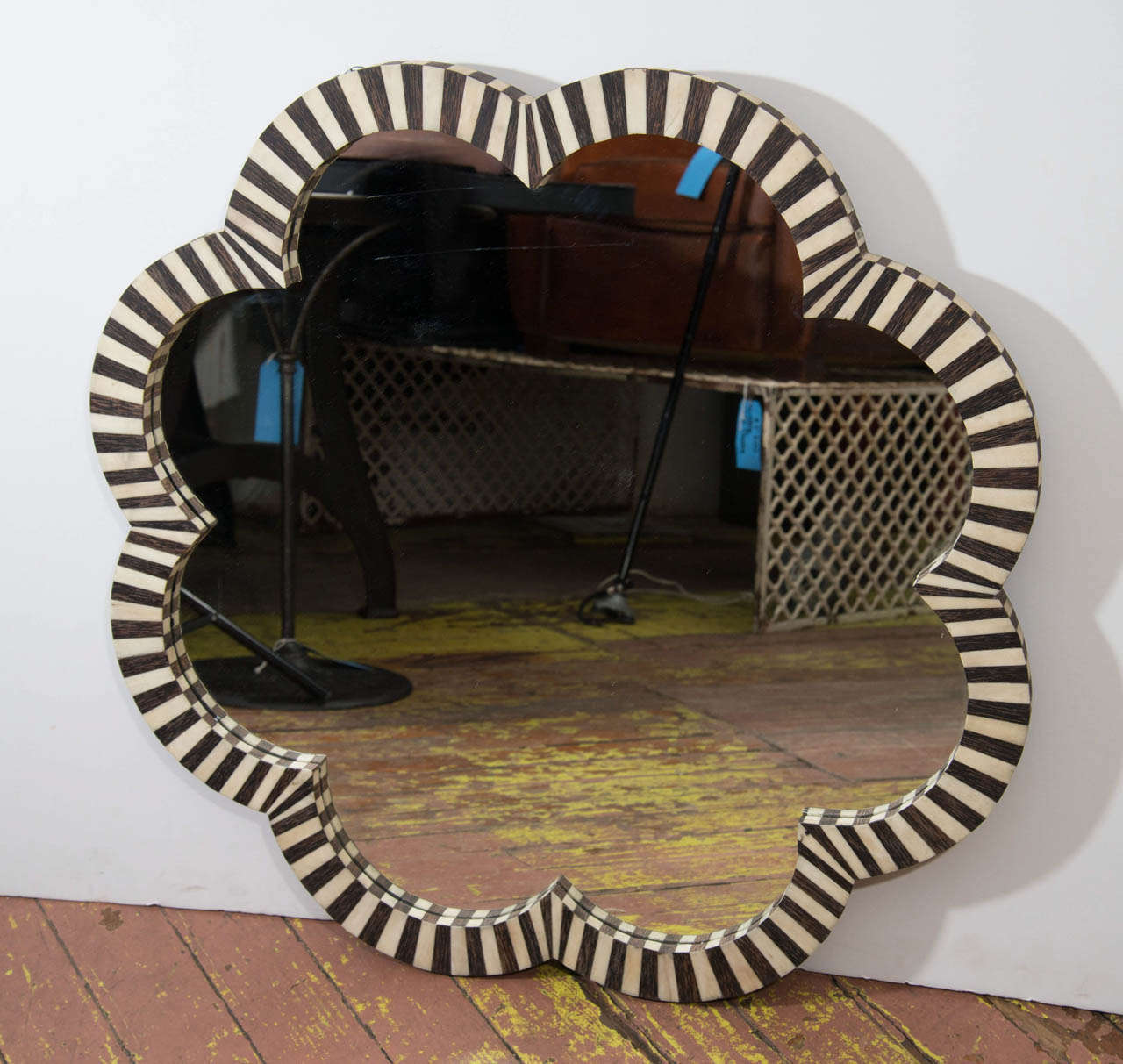 Mirrored Glass, Bone, Ebonized wood
