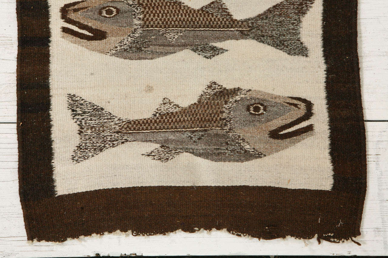Native American Navajo Fish Rug / Mat