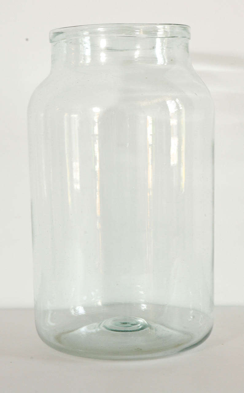 Vintage glass jars in various sizes. Also available in green and clear.

Large: $225 10