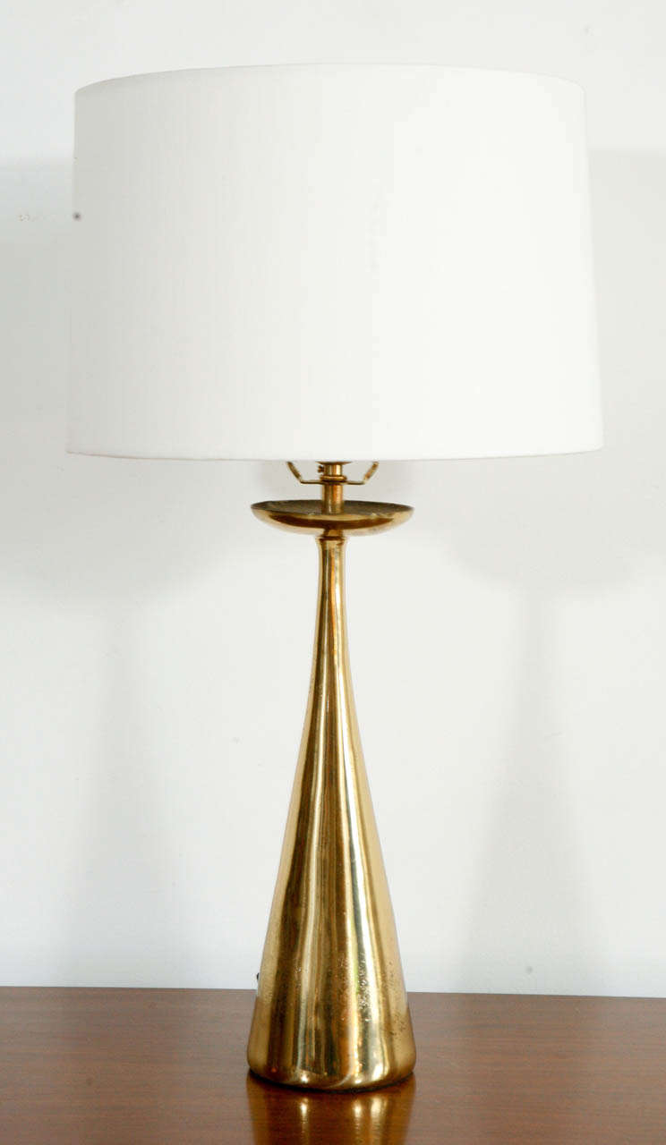 Pair of brass accent lamps. Shades sold separately. Newly rewired.