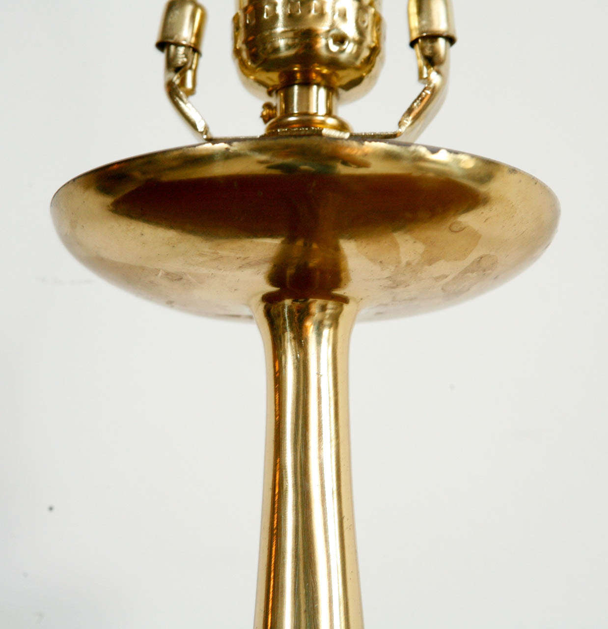 Mid-20th Century Pair of Mid-Century Brass Cone Table Lamps