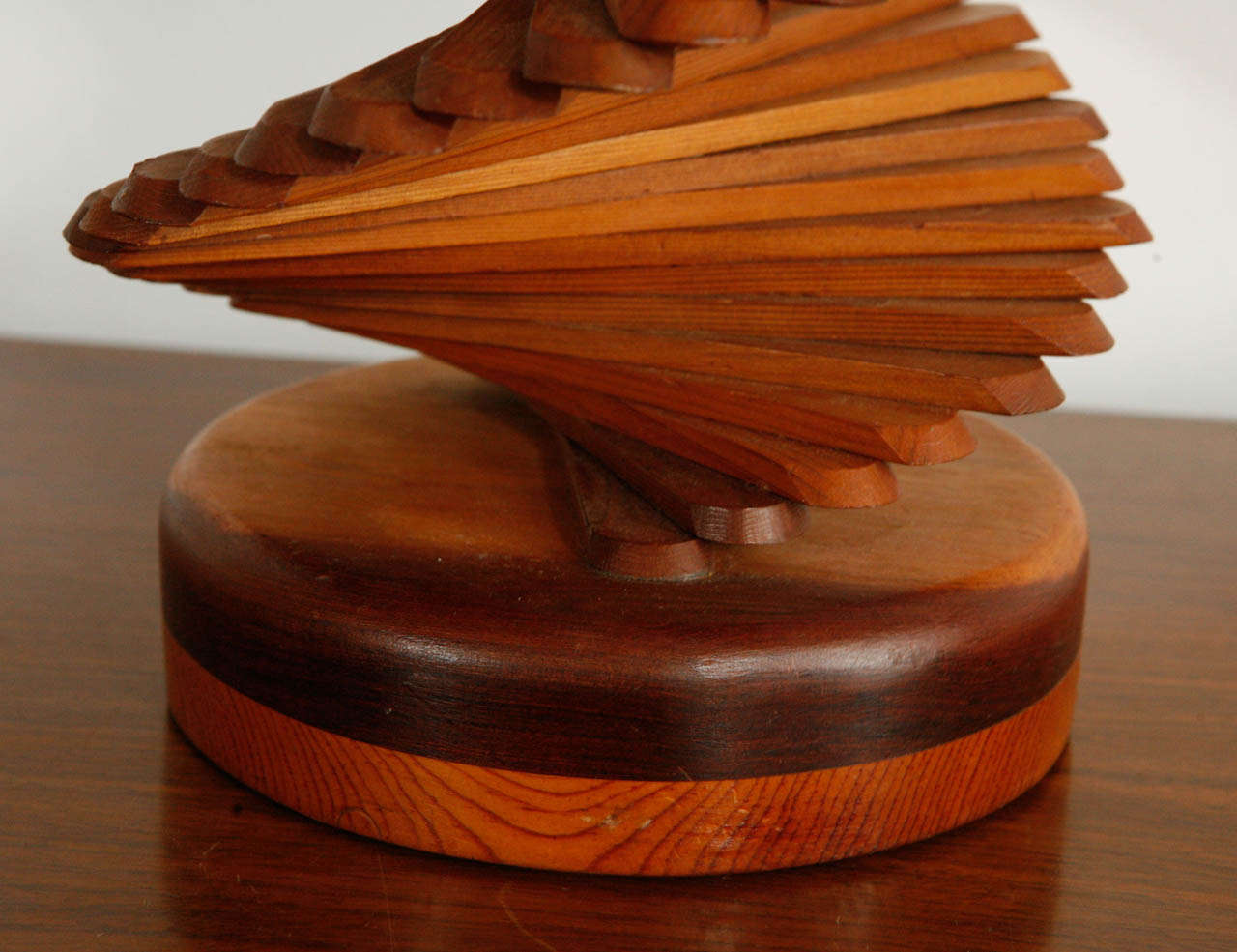 Mid-20th Century Mid-Century French Helix Wood Table Lamp