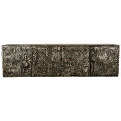 Brutalist Wall Mount Credenza Attributed to Adrian Pearsall