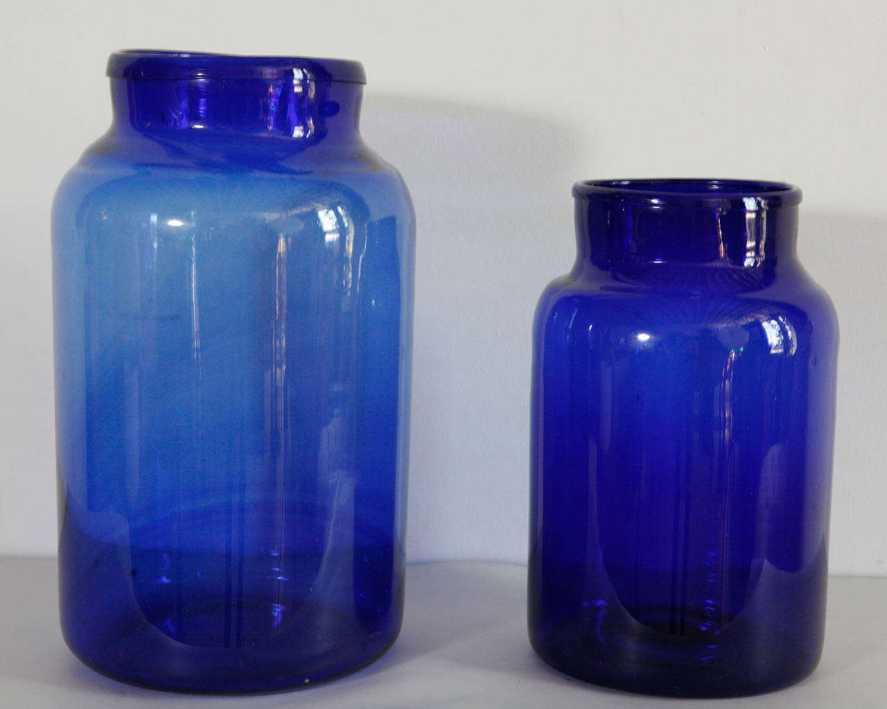 Italian Hand Blown Glass Jars Cobalt at 1stDibs