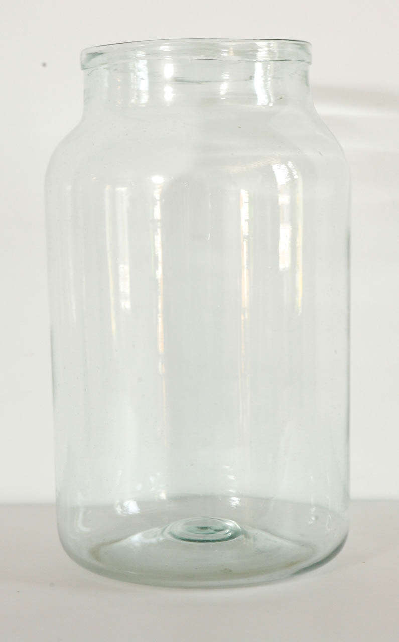Italian Hand Blown Glass Jars Clear at 1stDibs large vintage glass