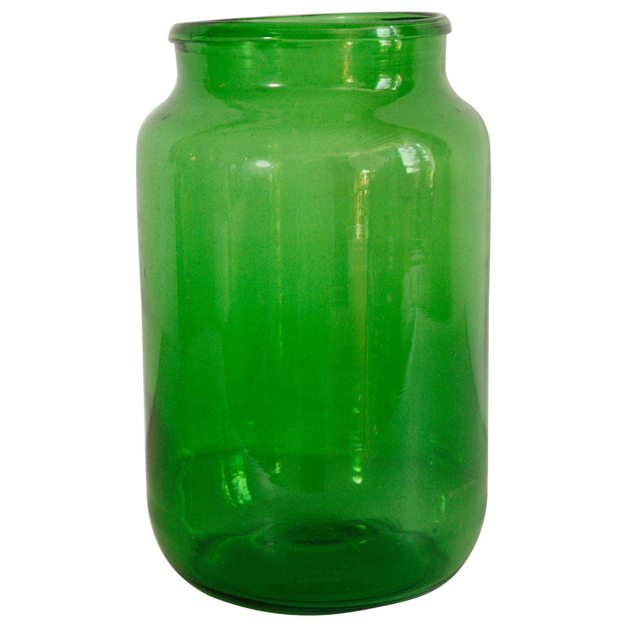 Italian Hand Blown Glass Jars Green at 1stdibs