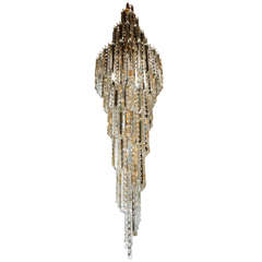 Spectacular Crystal Double Spiral Chandelier
