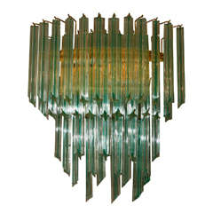 Magnificent Pair of Large Aquamarine Wall Sconces