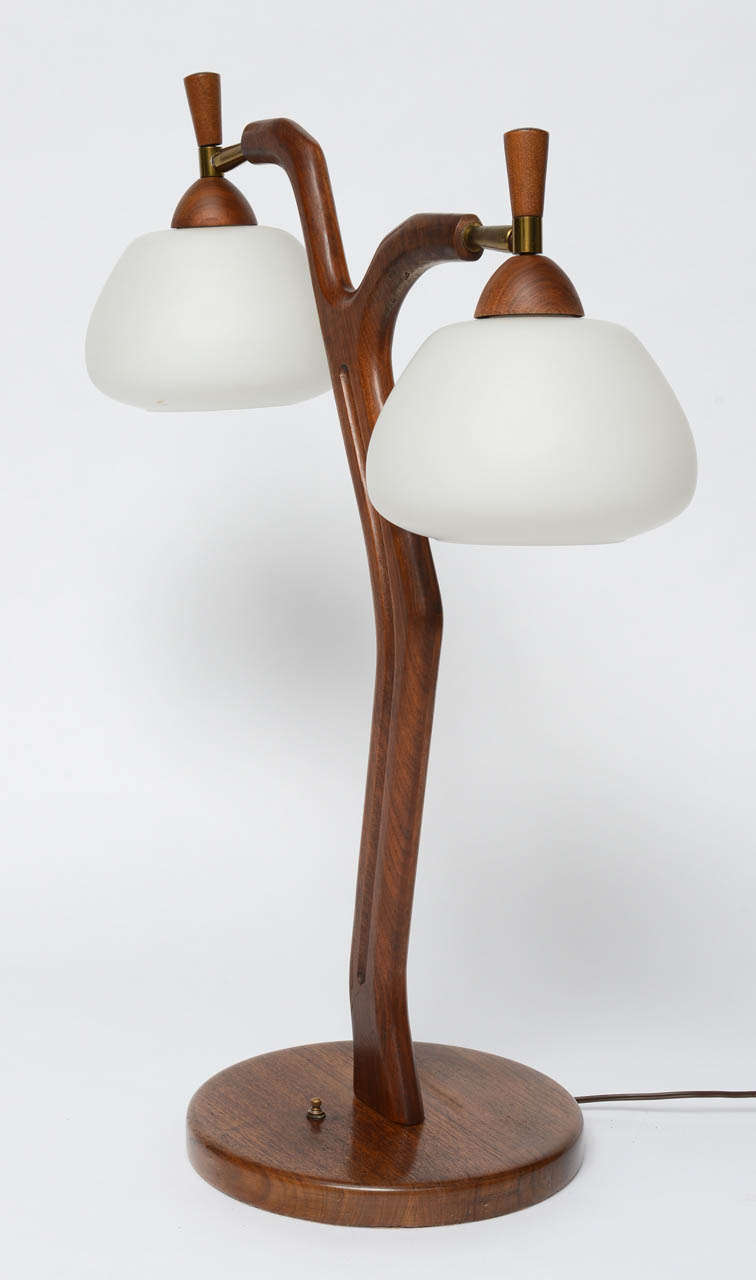 Strong Statement, Dramatic  Rare Scandinavian Wooden Table Lamp 1