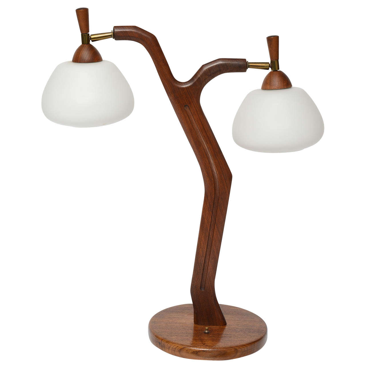 Strong Statement, Dramatic  Rare Scandinavian Wooden Table Lamp