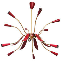 Red metal 
Brass Chandelier