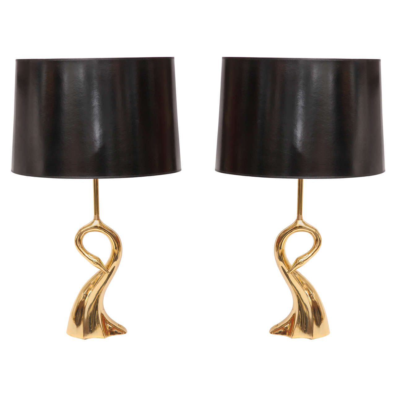 Table Lamps, Brass, Pair