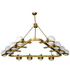 Unusual Triangle Chandelier in the Style of Stilnovo