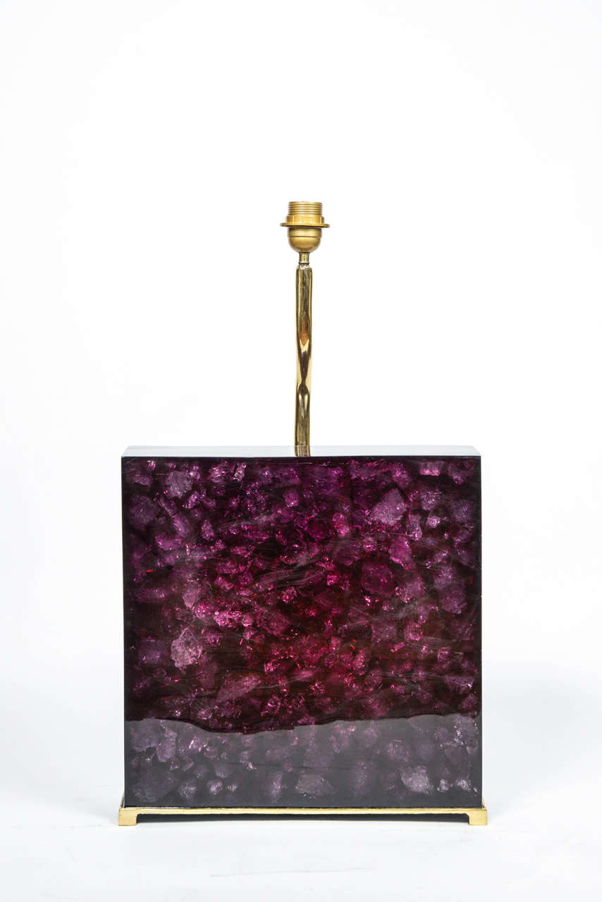 Mid-Century Modern Impressive Pair of Purple Fractal Lamps by Enzo Missoni