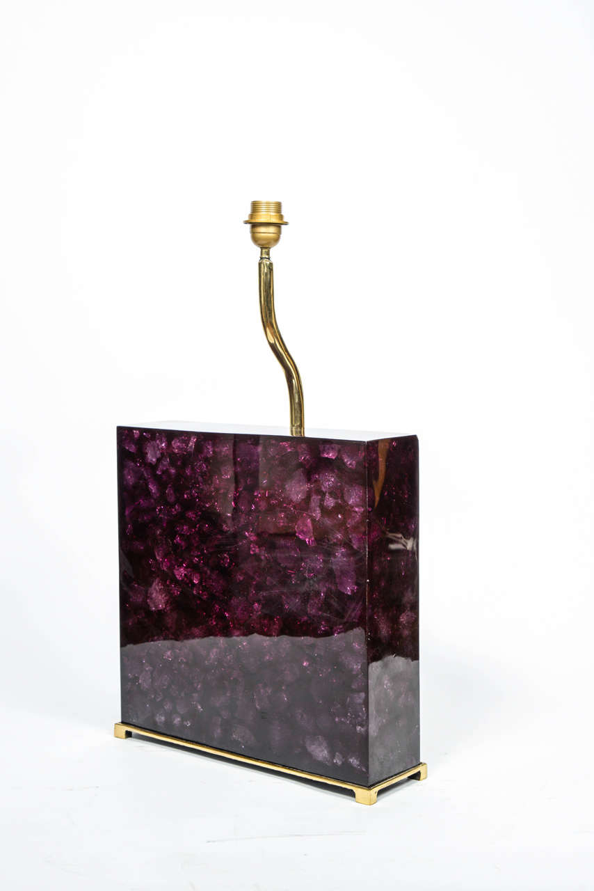 Italian Impressive Pair of Purple Fractal Lamps by Enzo Missoni