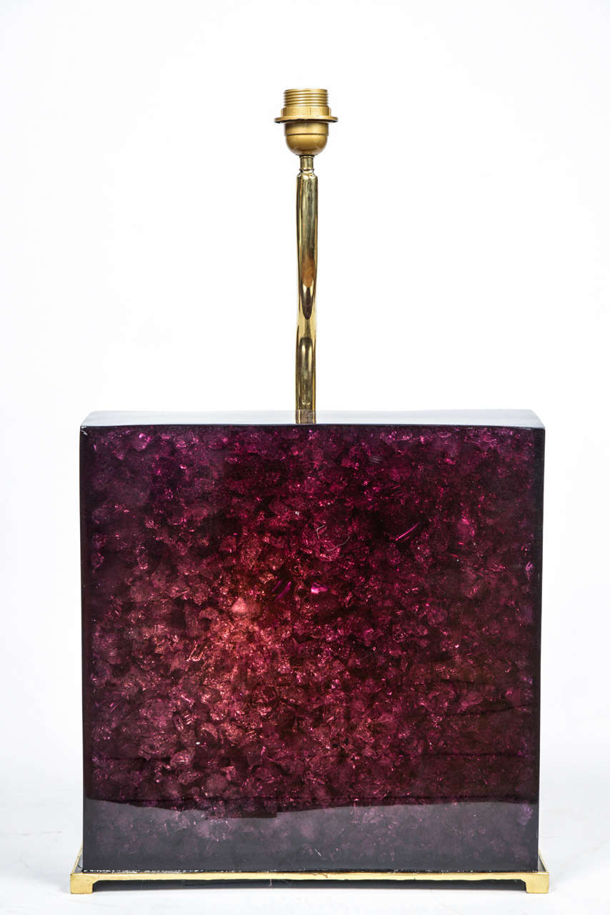 Resin Impressive Pair of Purple Fractal Lamps by Enzo Missoni