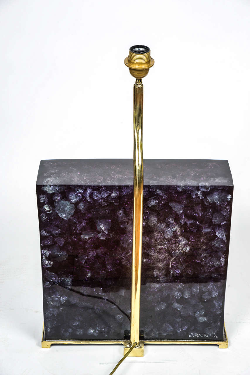 Impressive Pair of Purple Fractal Lamps by Enzo Missoni 2