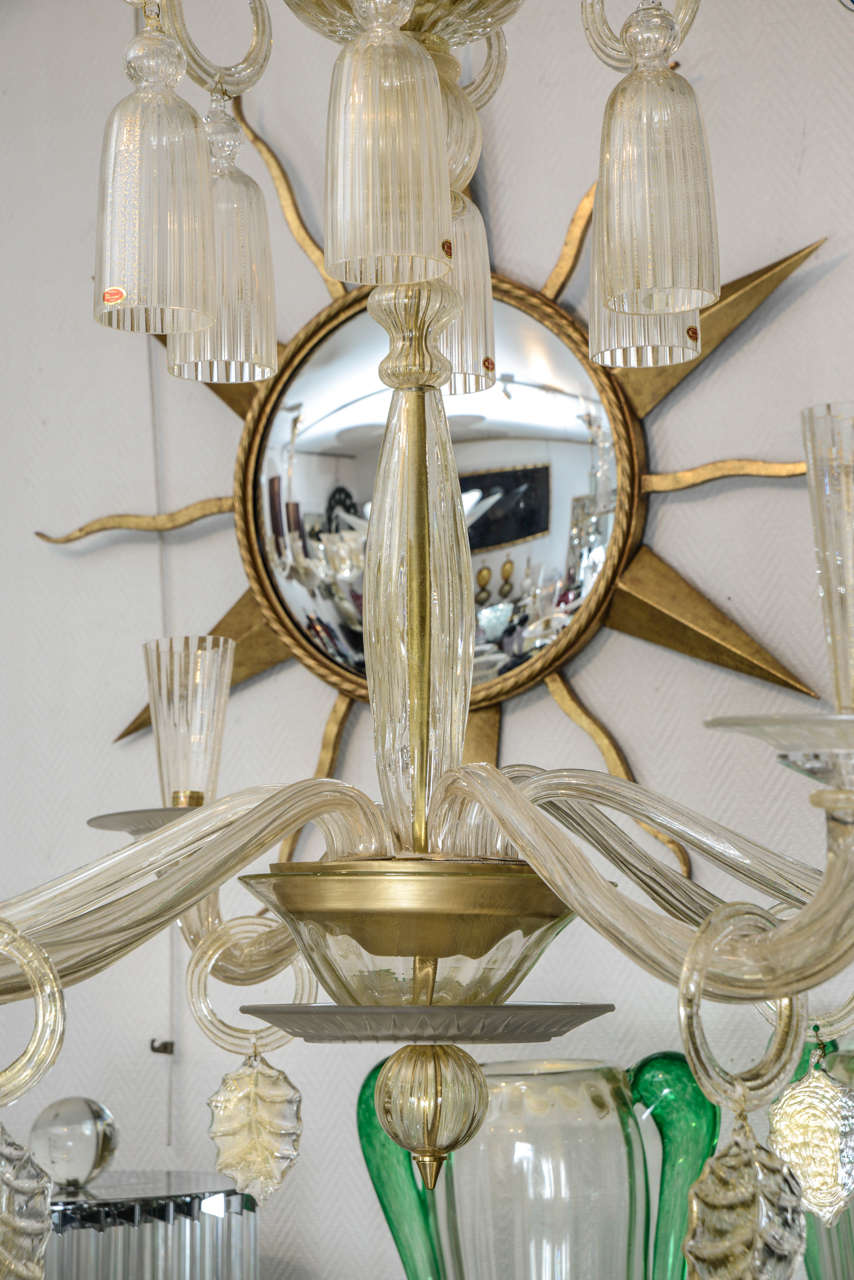 Gorgeous Chandelier in Gold Murano Glass with Twelve Arms of Light 1