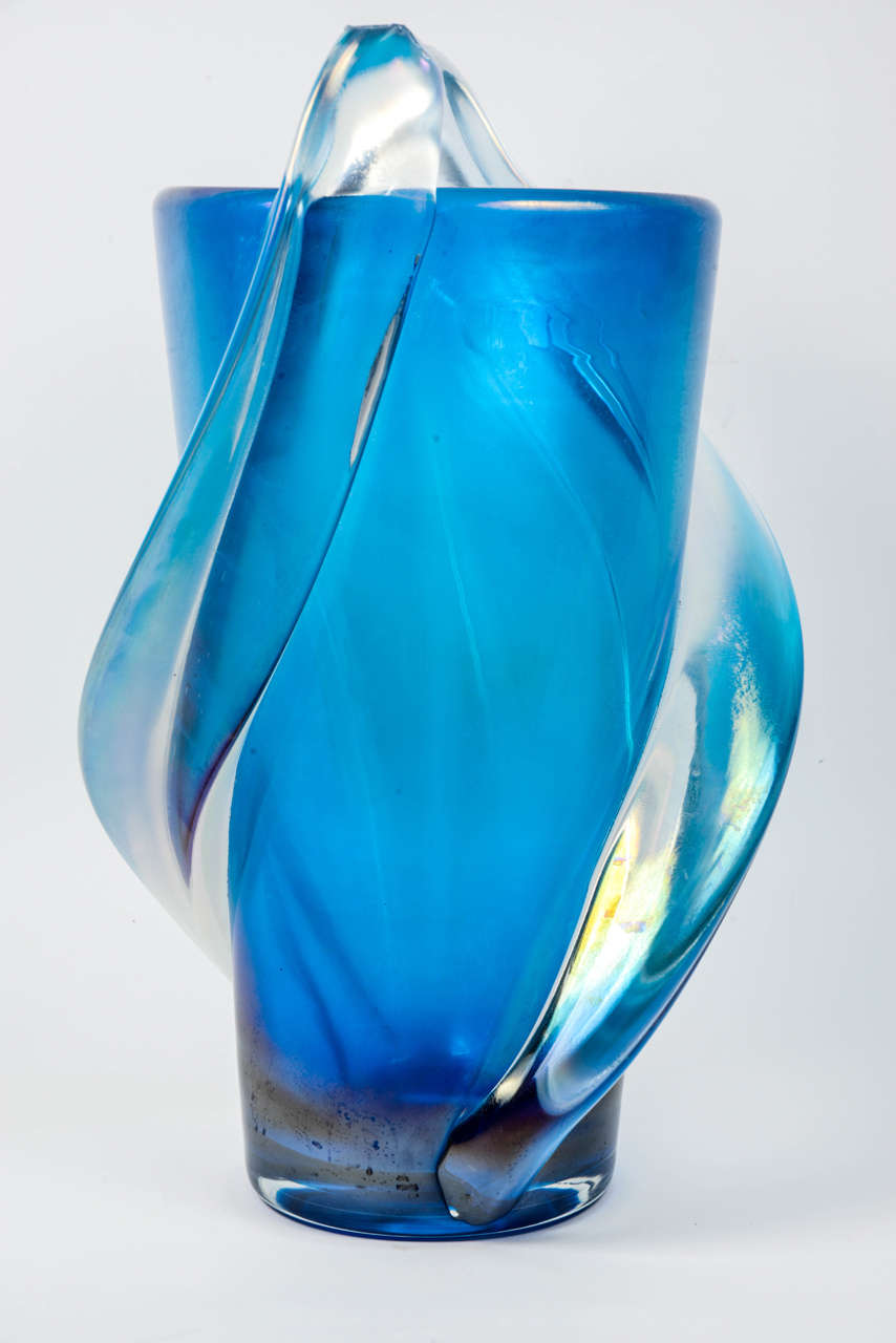 Gorgeous Pair of Vases in Murano Glass Signed by G. Ferro 1