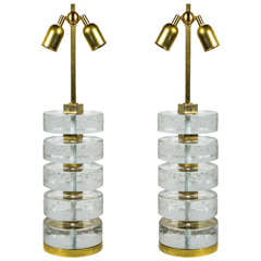 Pair of Table Lamps in Murano Glass