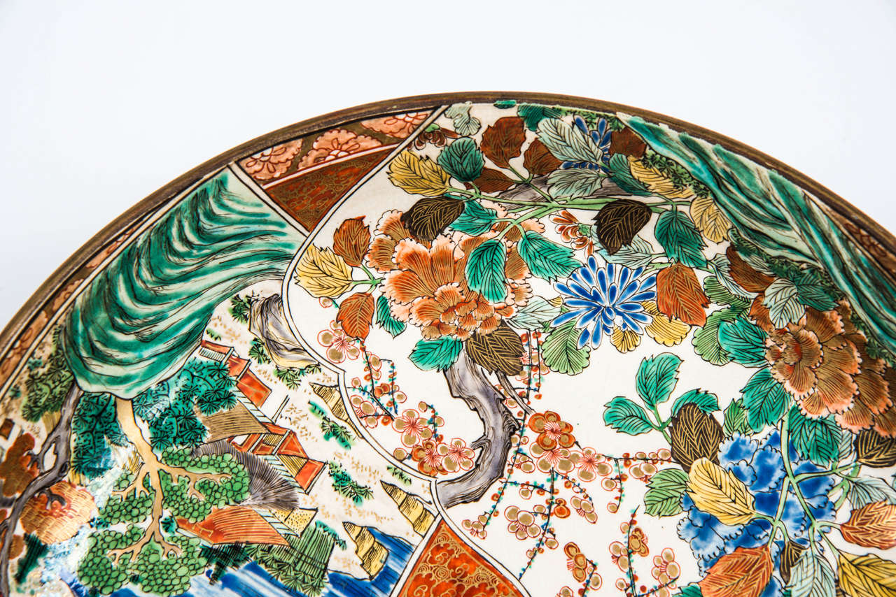 Ceramic 19th Century Japanese Kutani Dish For Sale