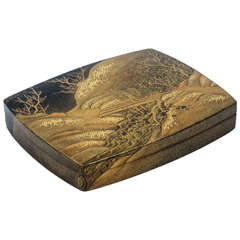 Antique 18th Century Gold Lacquered Japanese Kobako Box