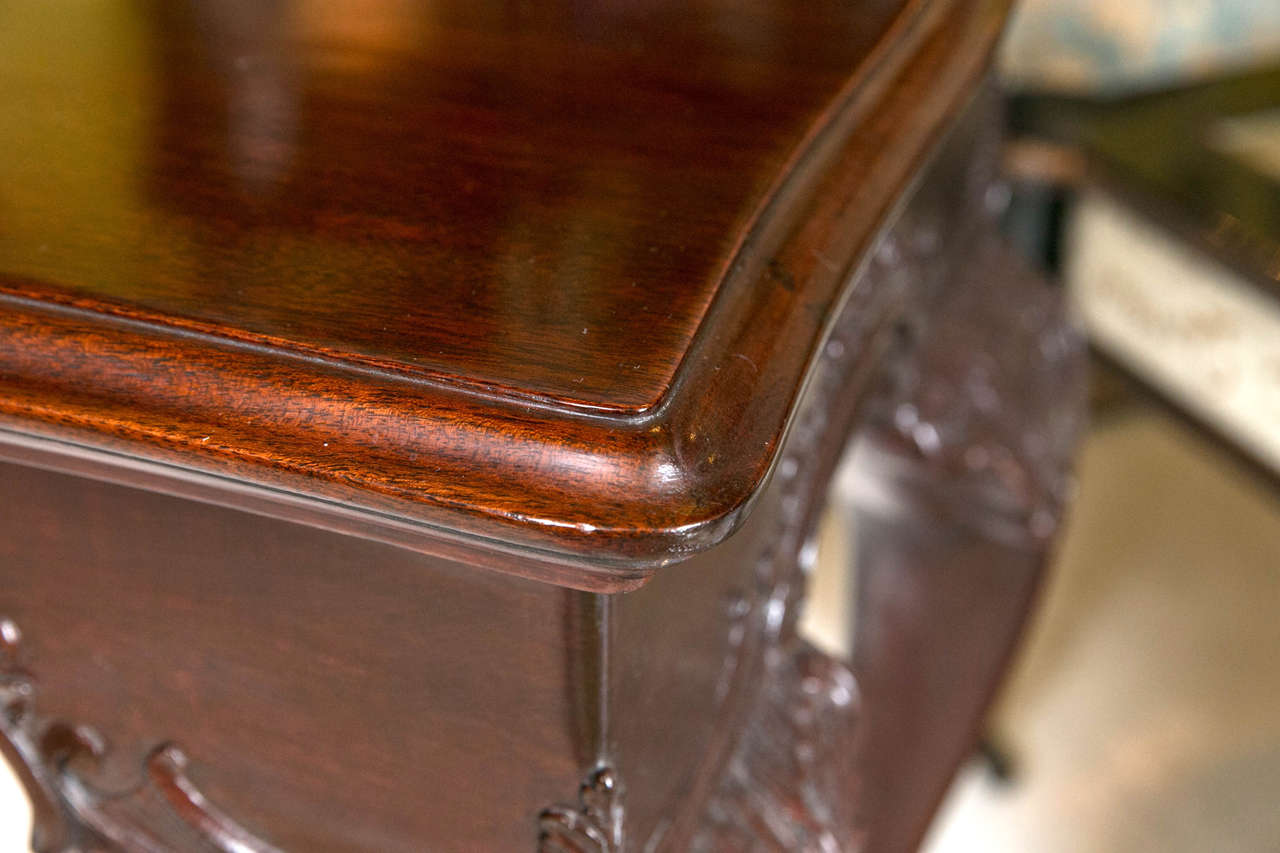 Wood Pair Of English Georgian Style Mahogany Side or Console Tables Finely Carved