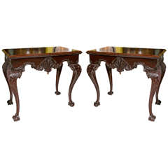 Pair of English Georgian Style Mahogany Side or Console Tables 4
