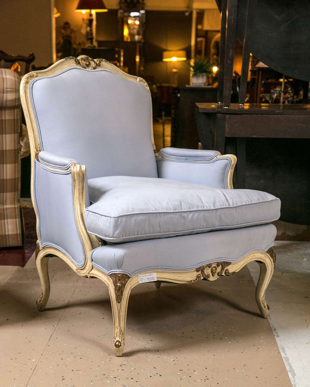 French Pair of Louis XV Styled Bergere Chairs in the Manner of Maison Jansen