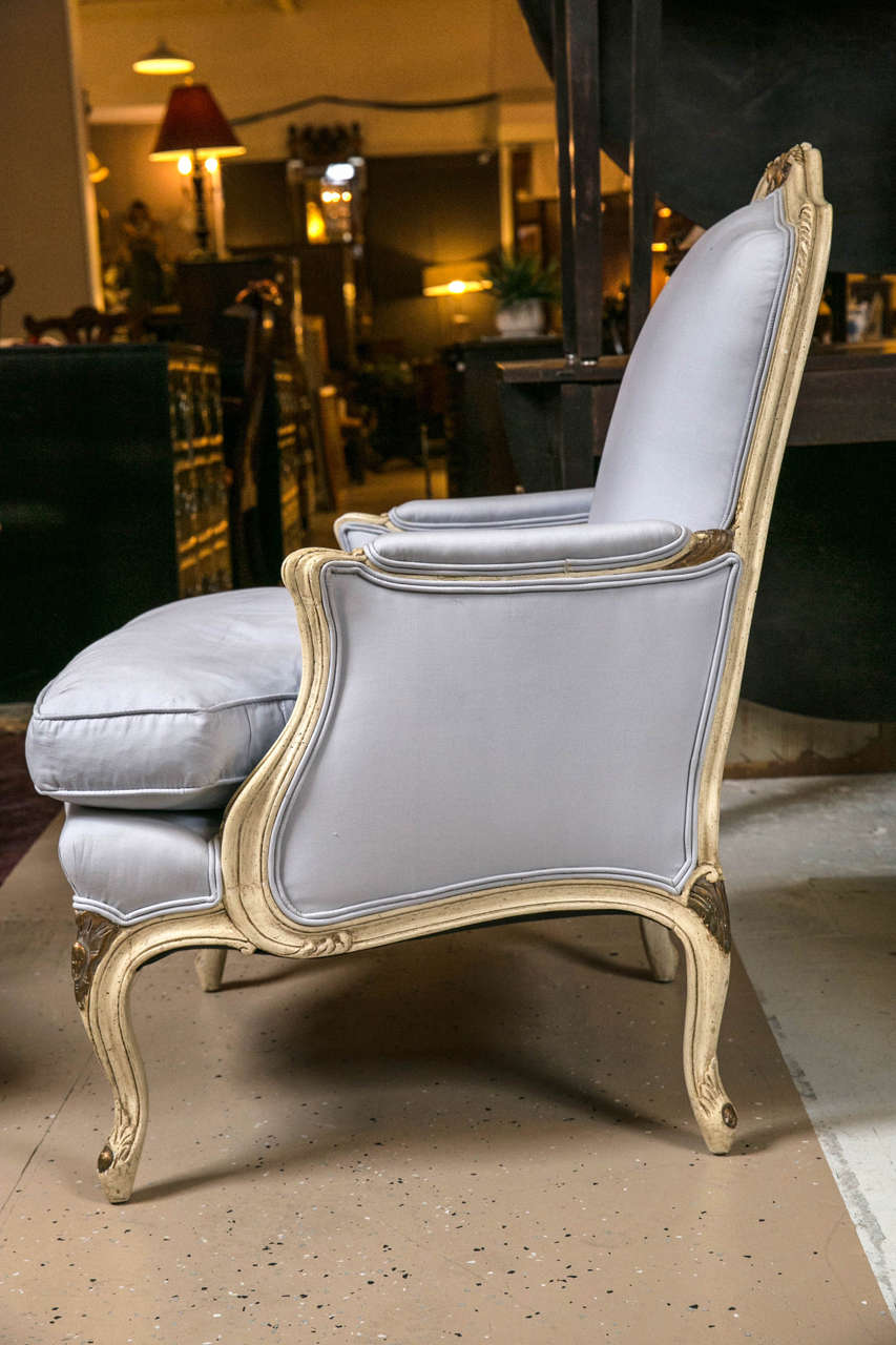 Mid-20th Century Pair of Louis XV Styled Bergere Chairs in the Manner of Maison Jansen