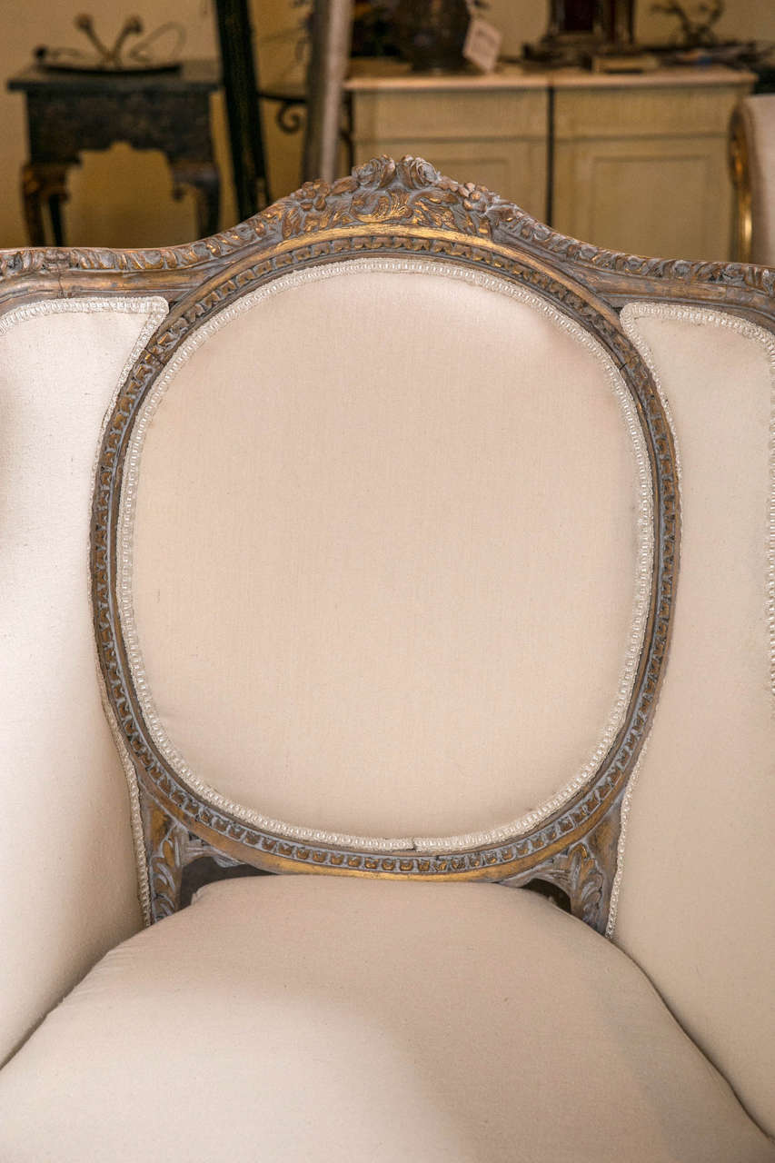 Pair of Vintage French Louis XVI Style Bergere Chairs In Excellent Condition In Stamford, CT