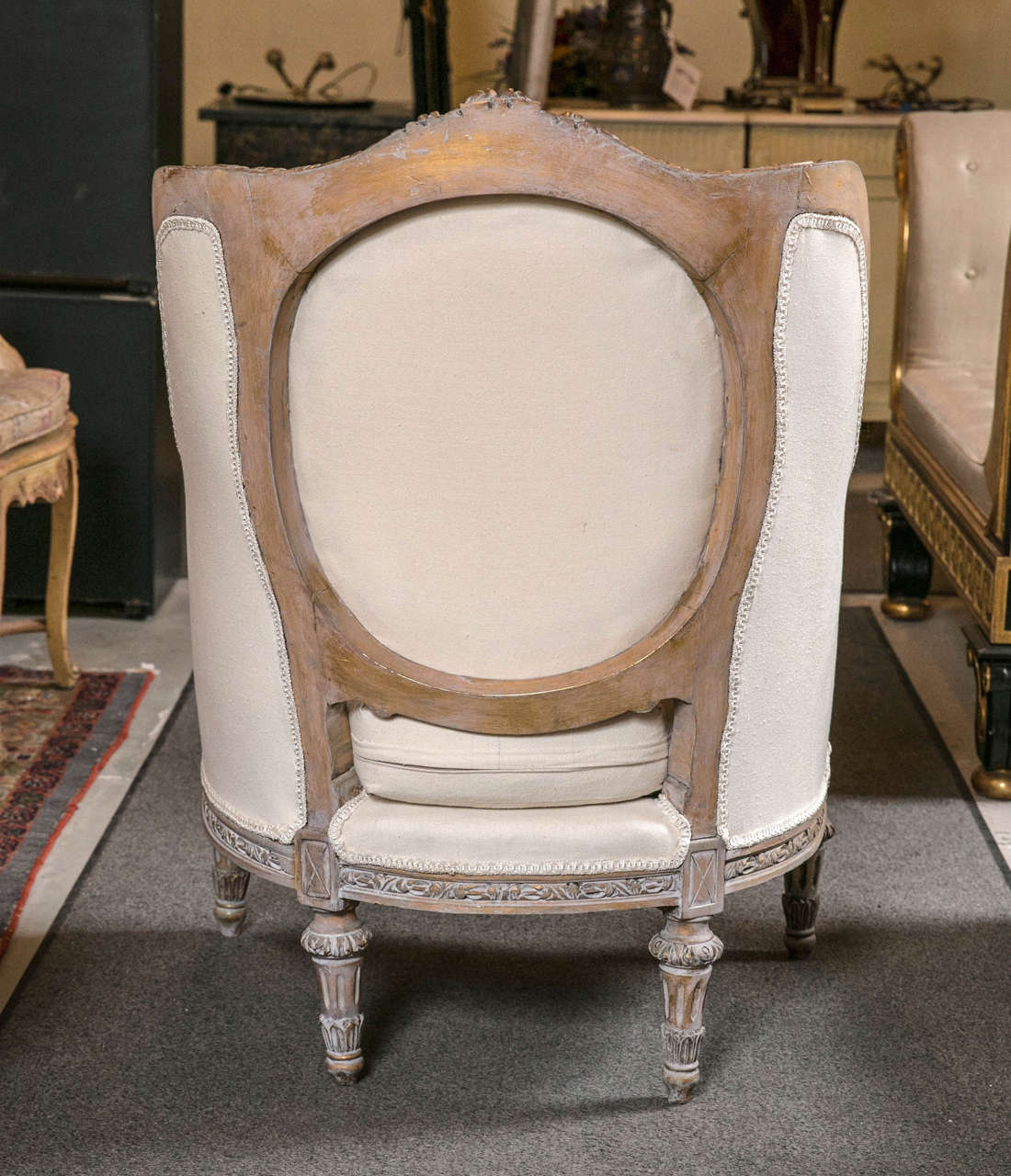 Pair of Vintage French Louis XVI Style Bergere Chairs 2