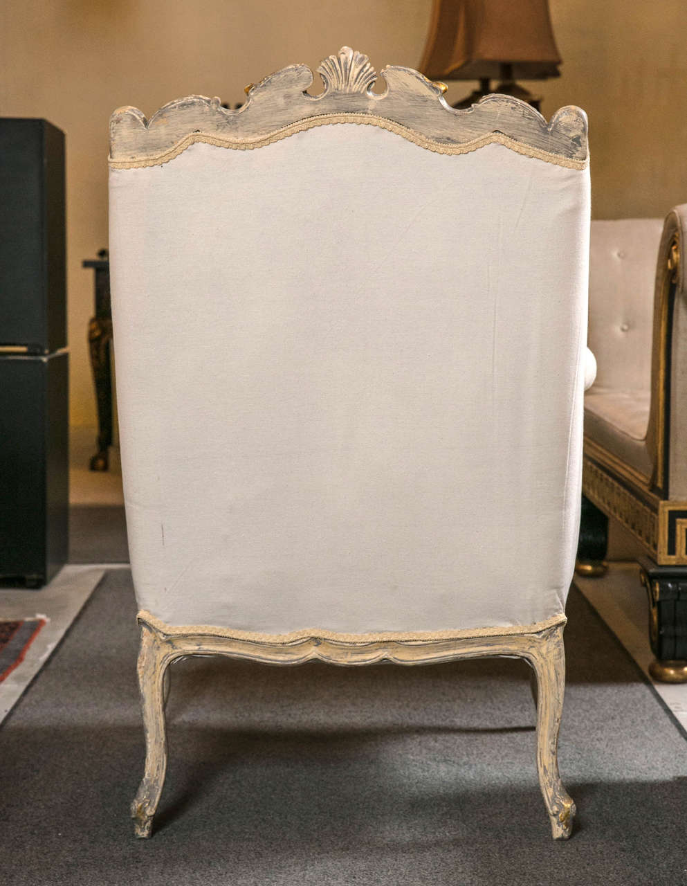 Pair of French Rococo Style Wingback Bergère Chairs 2