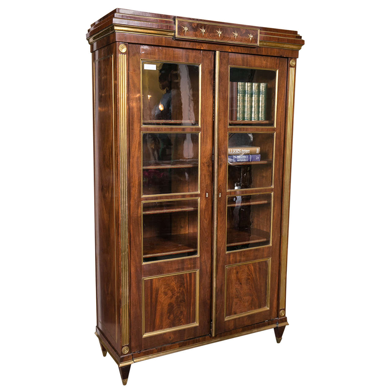 Antique 19th Century Russian Neoclassical Two-Door Bookcase