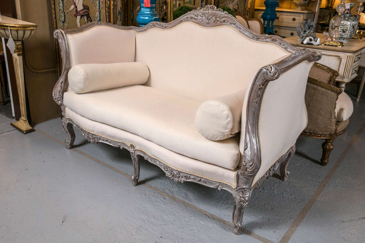 Mid-20th Century French Silver Gilt Rococo Style Settee