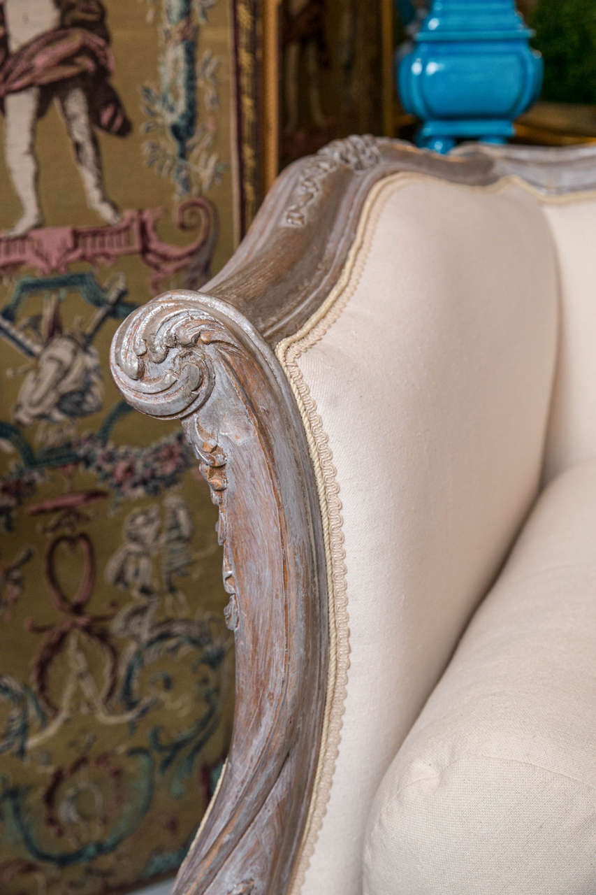 French Silver Gilt Rococo Style Settee 1