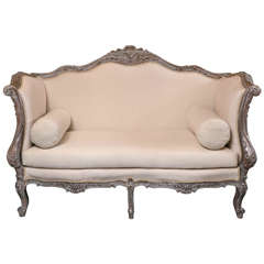 French Silver Gilt Rococo Style Settee