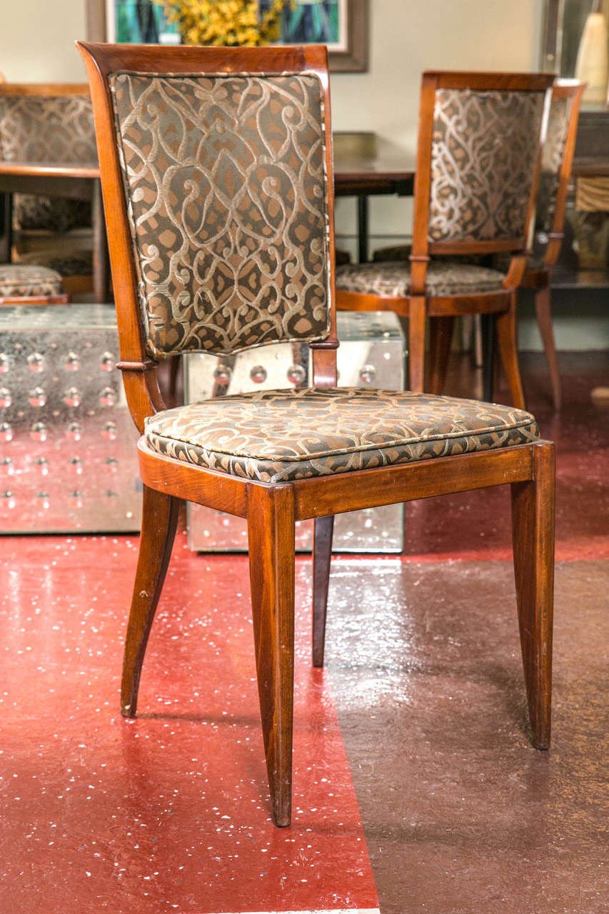 Mid-20th Century Set of Four Art Deco Style Mid-Century Modern Rosewood Dining Chairs