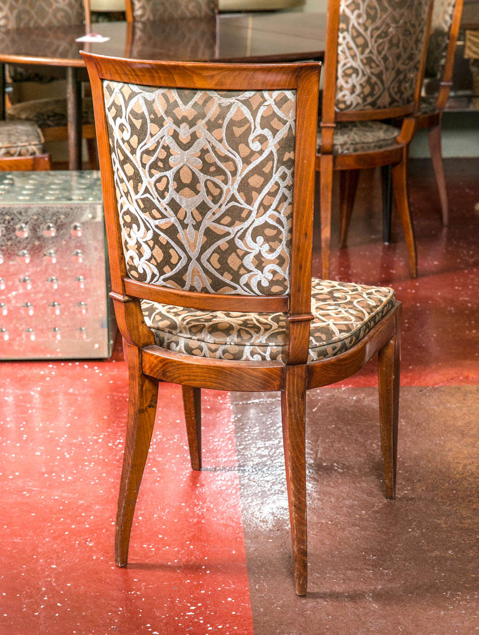 Set of Four Art Deco Style Mid-Century Modern Rosewood Dining Chairs 5