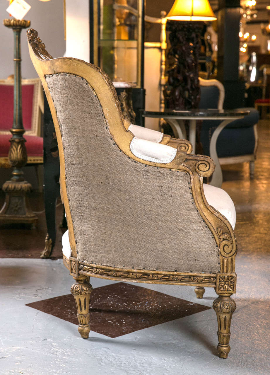Pair of French Louis XVI Style Bergère Chairs 1