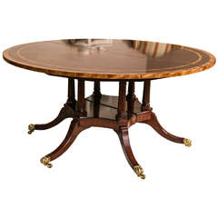 English Regency Style Mahogany Circular Dining Table