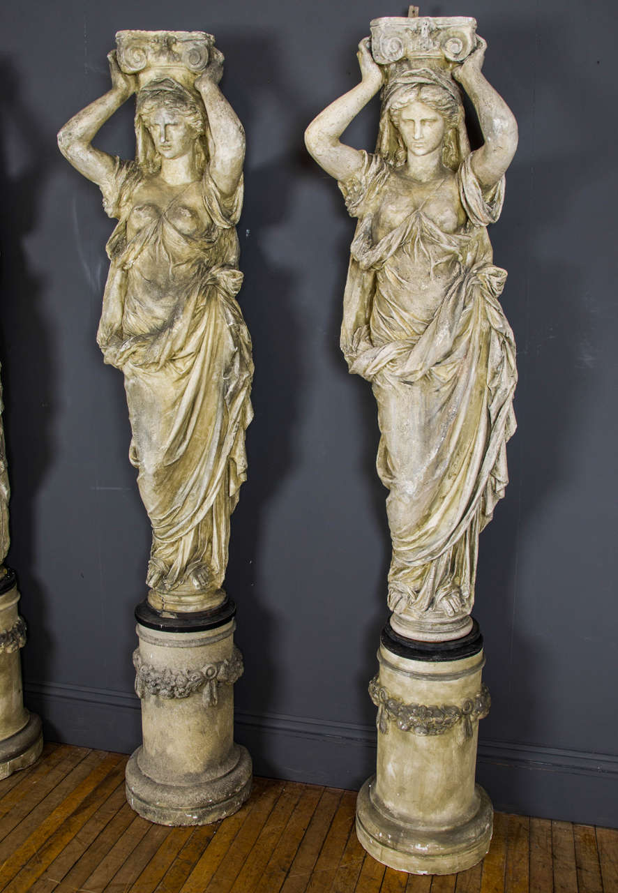 French Set of Four Late 19th Century Caryatids